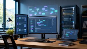 Professional WordPress workspace representing WordPress core architecture