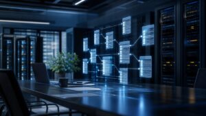 Professional WordPress workspace representing database schema