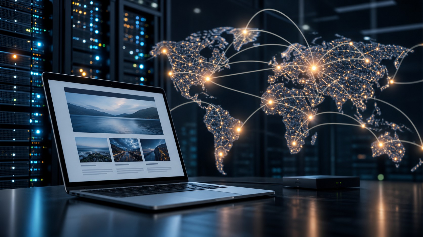 Professional WordPress workspace representing WordPress CDN