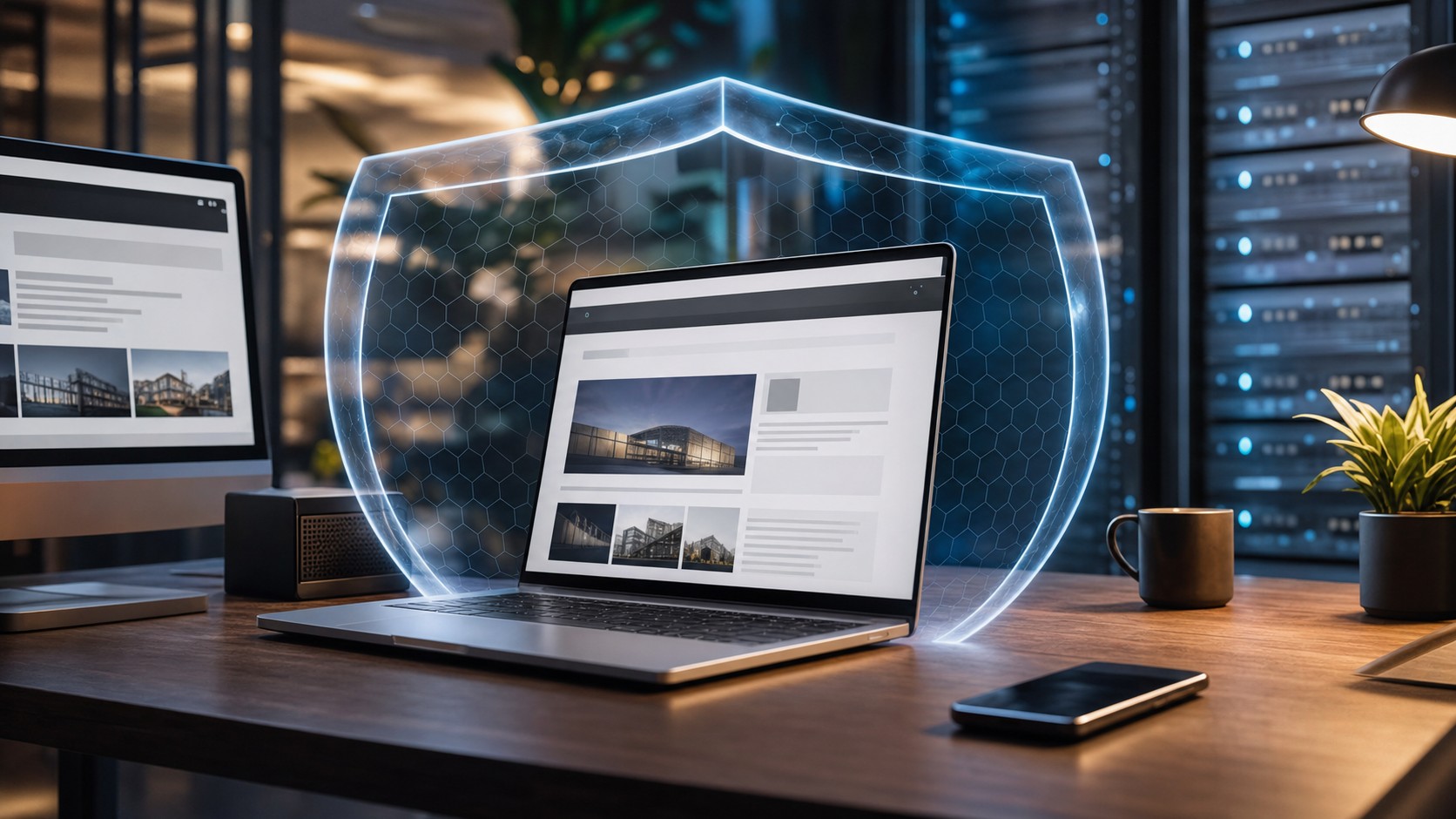 Professional WordPress workspace representing WordPress security